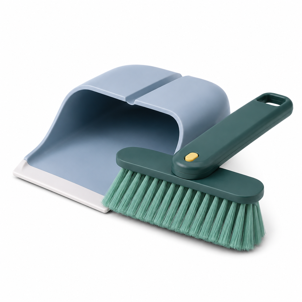 RIVZQELAN CRUMBSNAP Mini Counter Brush and Dustpan Set, Nesting Handheld Crumb Sweeper for Kitchen Counters, Tables, Coffee Stations and Small Surfaces
