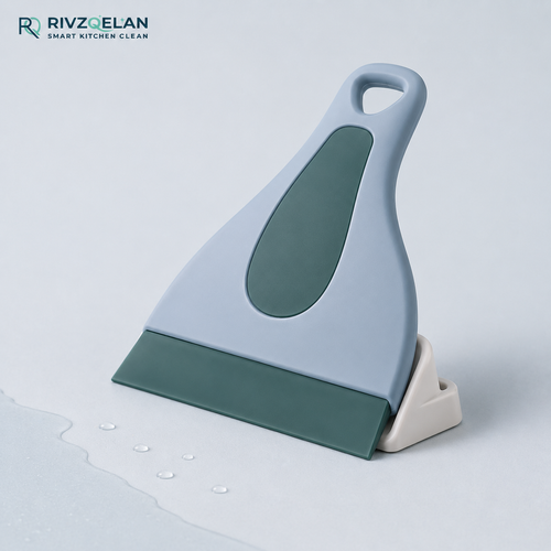 RIVZQELAN FLEXDROP Compact Silicone Kitchen Squeegee, Handheld Sink and Counter Water Wiper for Countertops, Tile, Glass and Smooth Surfaces